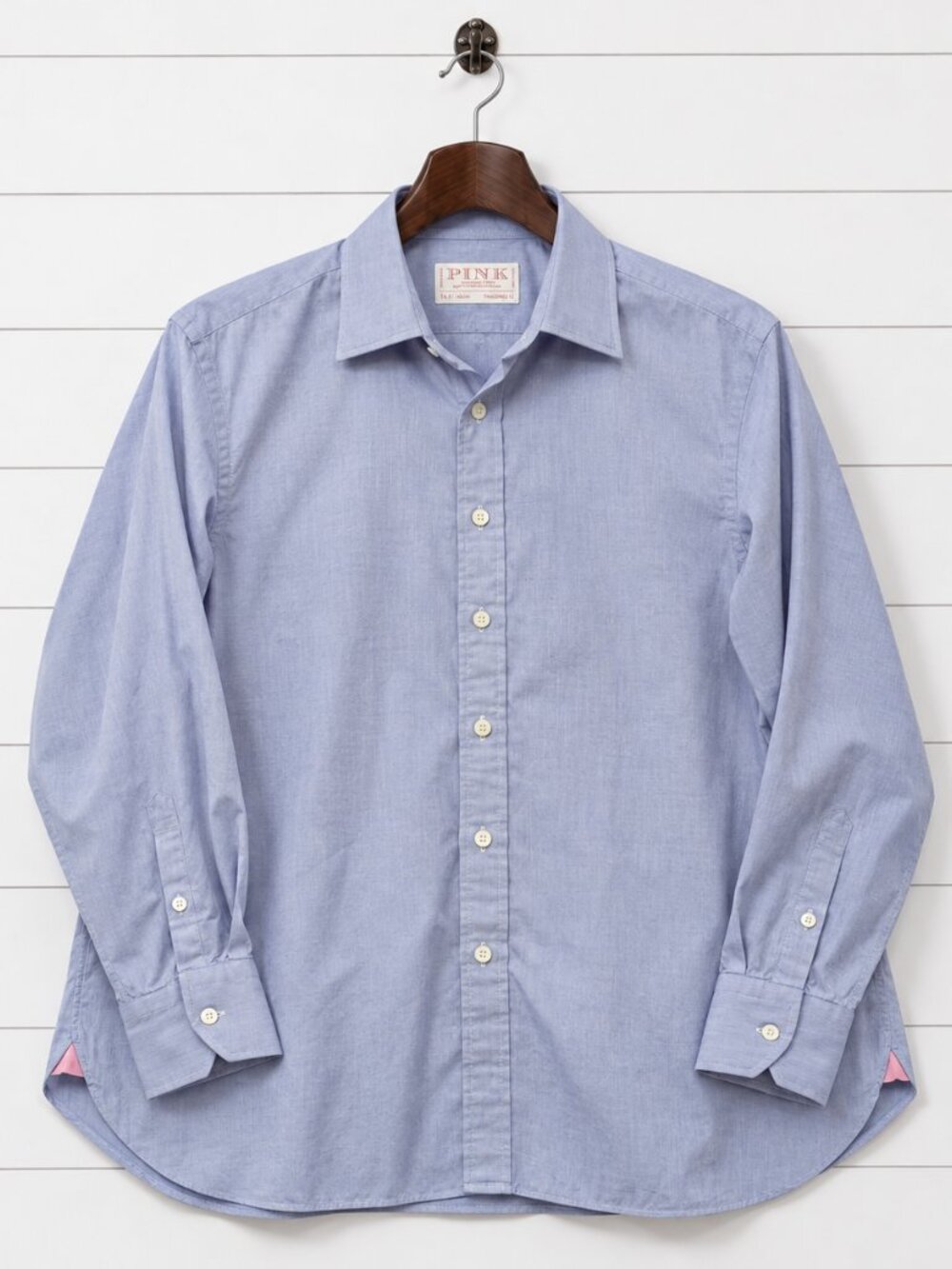 Thomas Pink Jermyn Street Men’s 16.5 L Blue Stripe Tailored Fit Dress Shirt